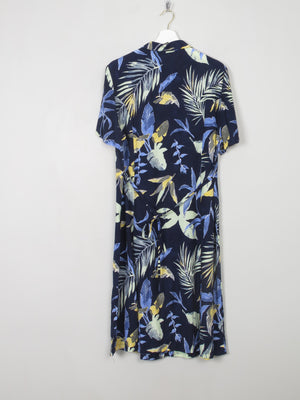 Vintage Navy Hawaiian Print Style Dress M/L - The Harlequin