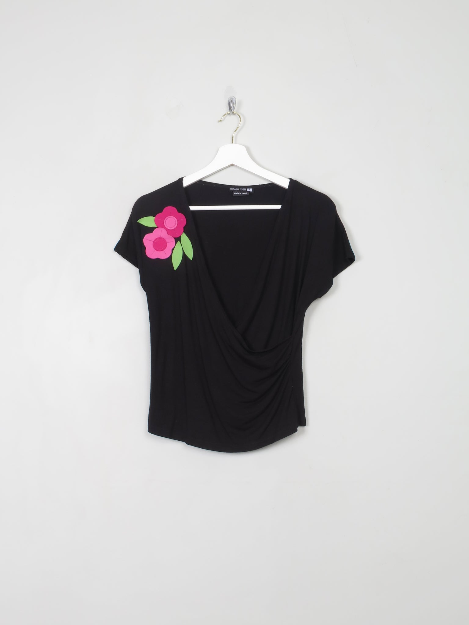 Women's Vintage Black Ronen Chen Tshirt S/M - The Harlequin