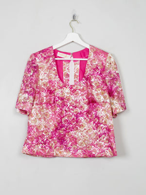 Women's Vintage Pink Lace Wolfangel Top L - The Harlequin