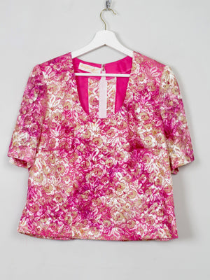 Women's Vintage Pink Lace Wolfangel Top L - The Harlequin