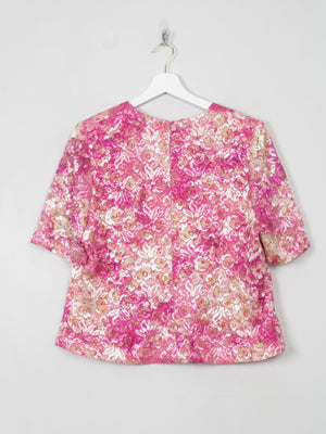 Women's Vintage Pink Lace Wolfangel Top L - The Harlequin