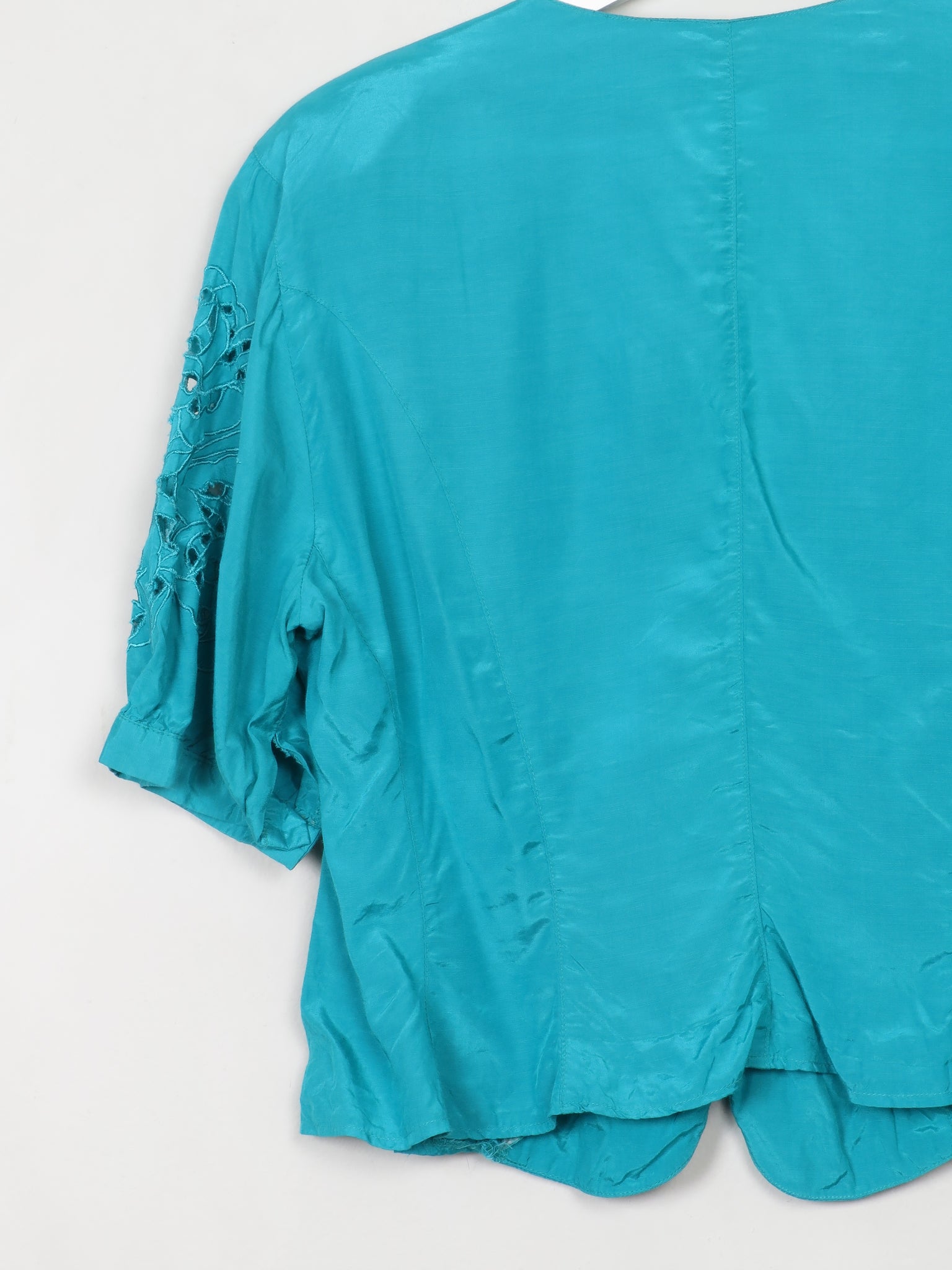 Vintage Aqua Green Blouse L - The Harlequin