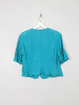 Vintage Aqua Green Blouse L - The Harlequin