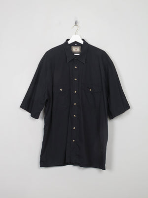 Men's Vintage Black Short Sleeved Shirt XL/XXL - The Harlequin