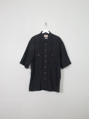 Men's Vintage Black Short Sleeved Shirt XL/XXL - The Harlequin