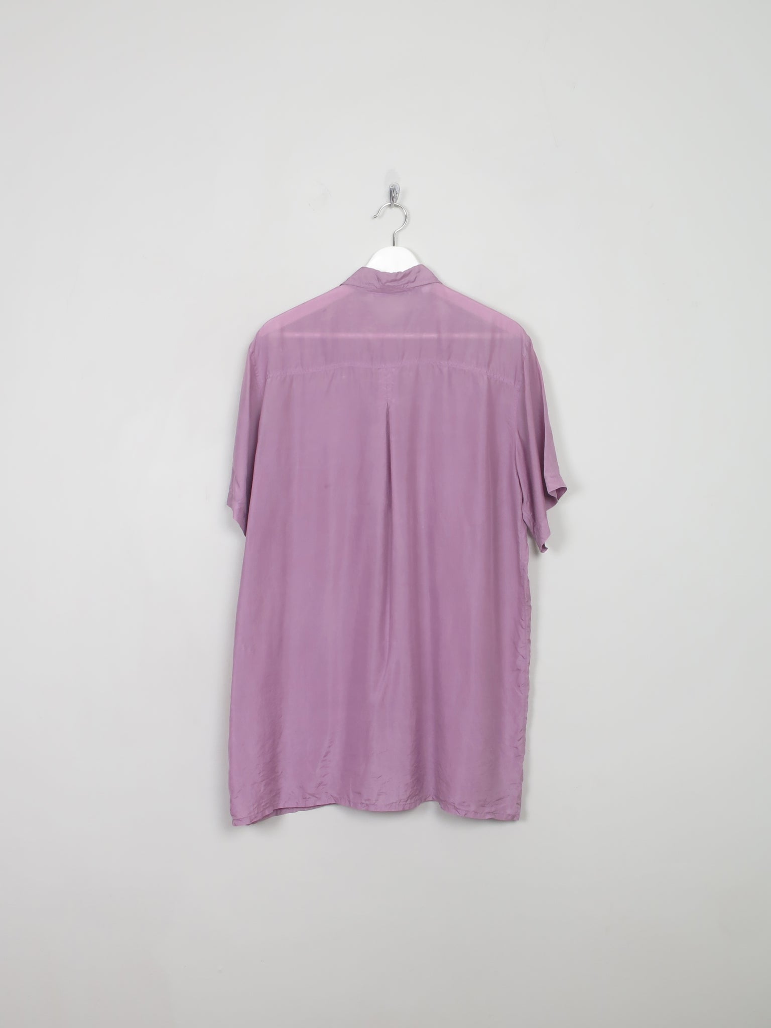 Men's Vintage Pink Silk Short Sleeved Shirt M - The Harlequin