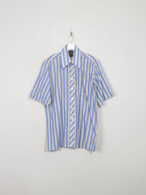 Men's Vintage Blue Striped Shirt L/XL - The Harlequin