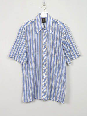 Men's Vintage Blue Striped Shirt L/XL - The Harlequin