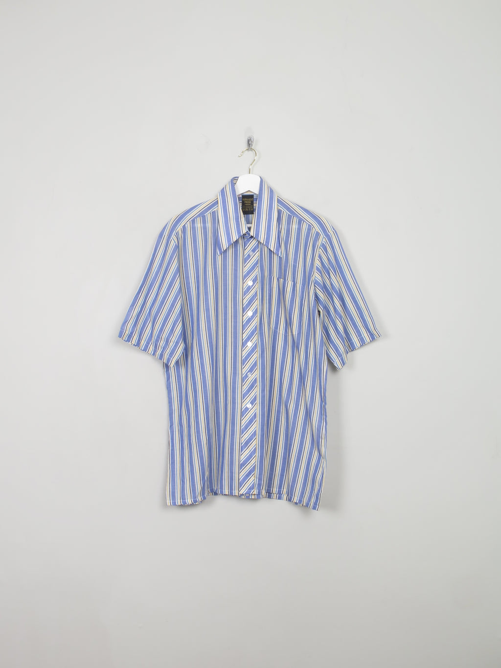 Men's Vintage Blue Striped Shirt L/XL - The Harlequin