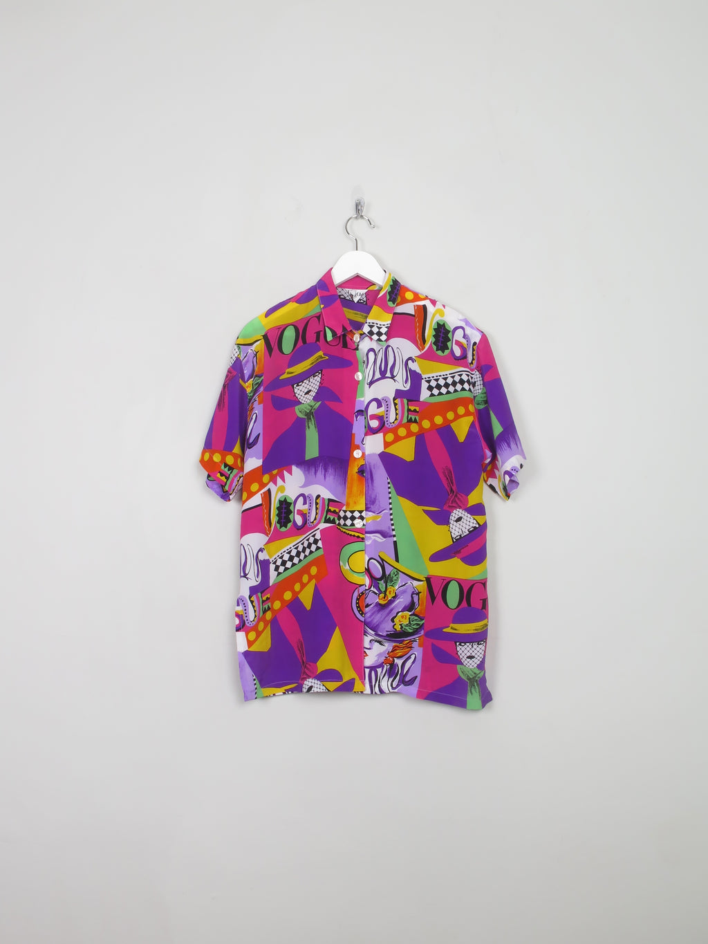 Women's Vintage Printed 80s Blouse S/M