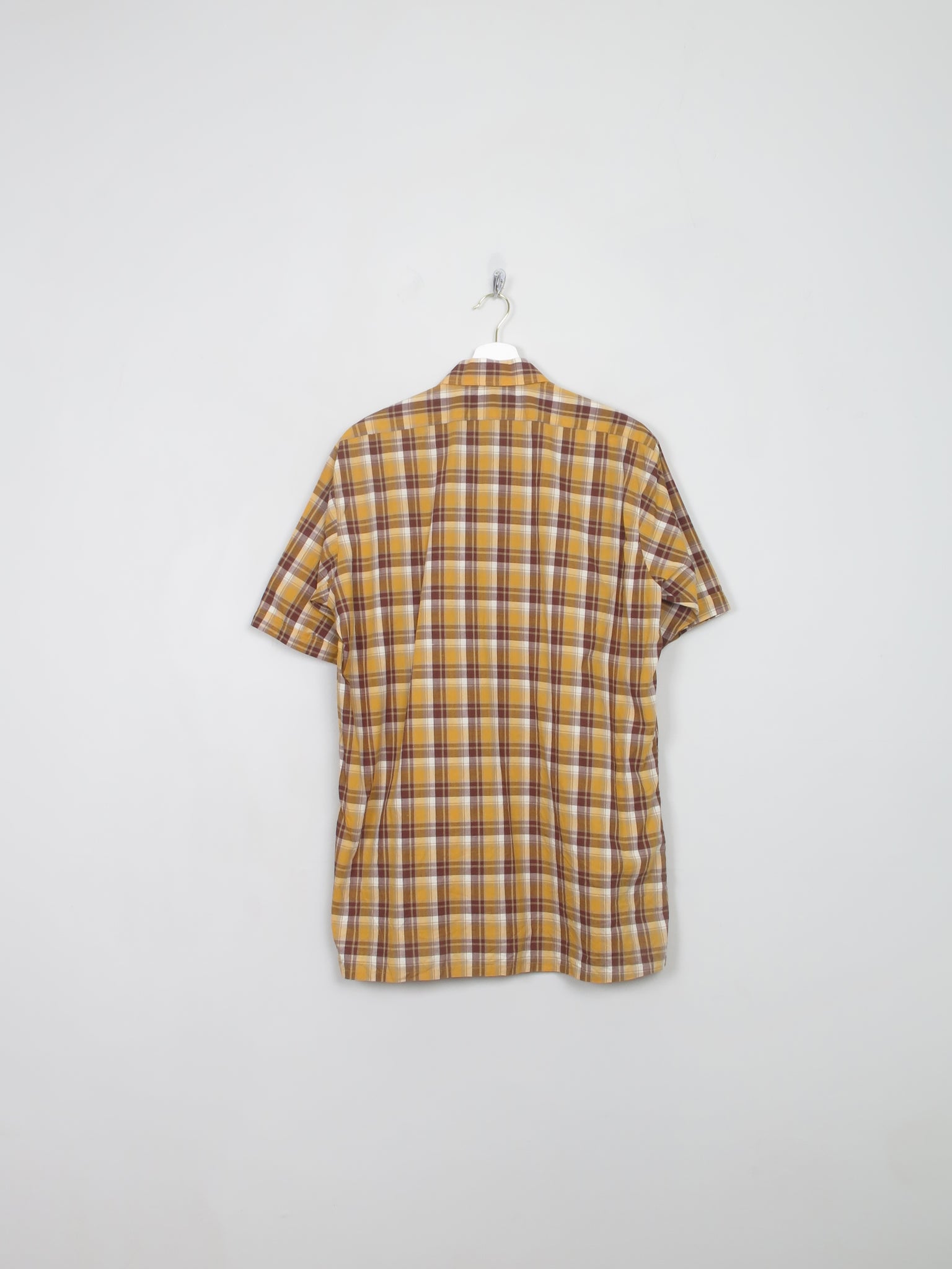 Men's Vintage Yellow & Brown Check Shirt L - The Harlequin