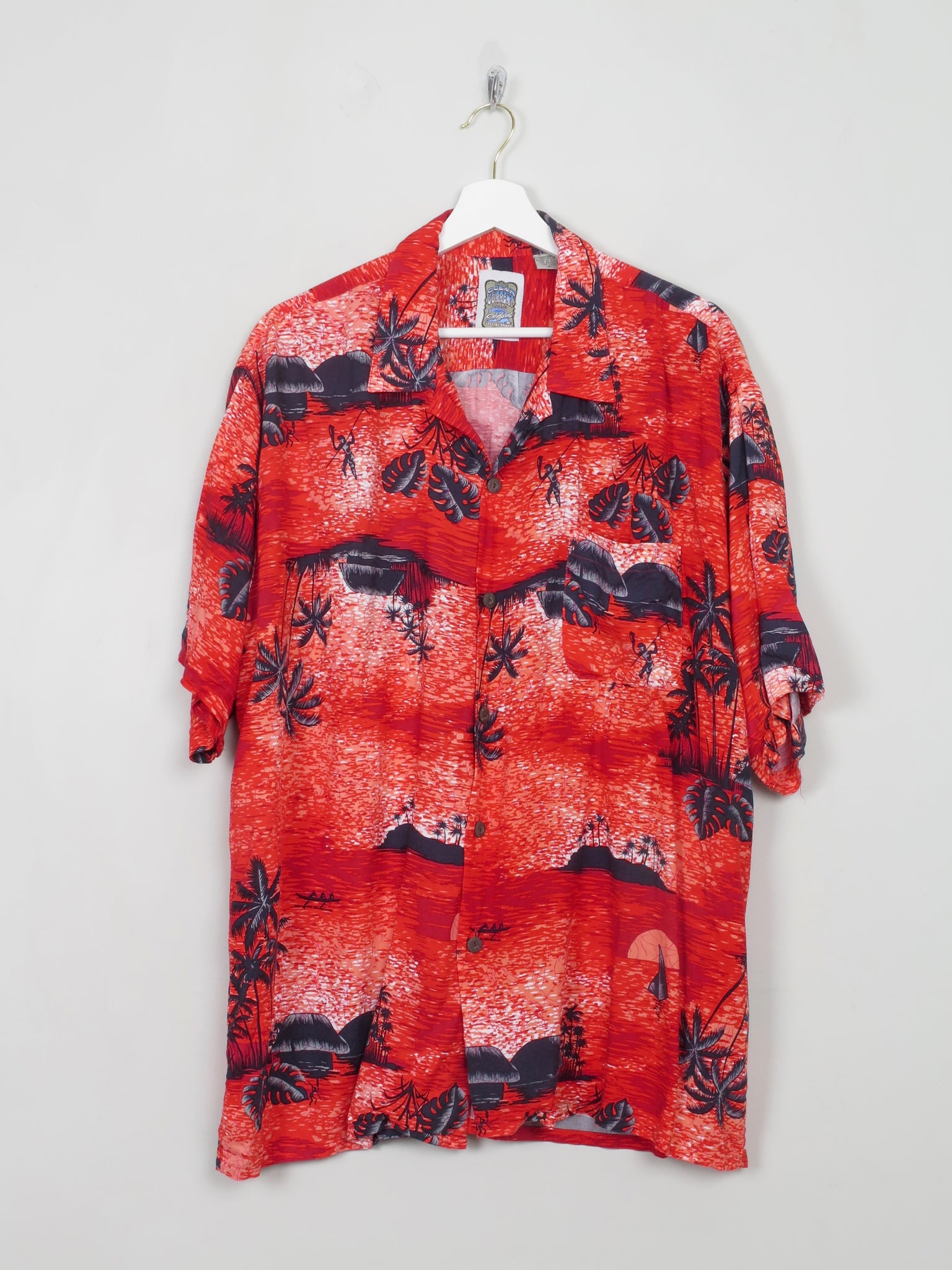 Men's Vintage Hawaiian Shirt L/XL - The Harlequin