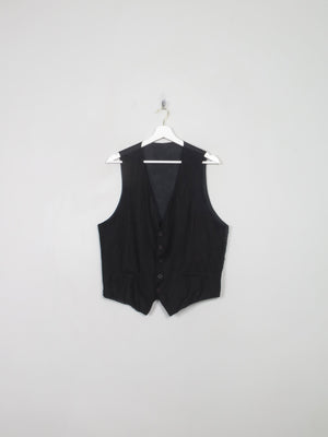 Men's Vintage Black Linen Waistcoat S/M - The Harlequin