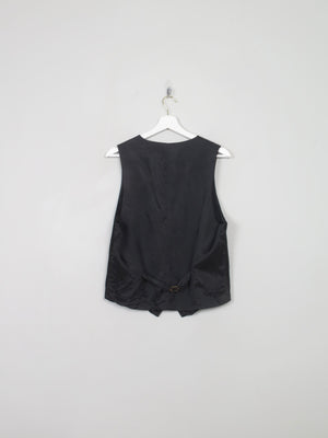Men's Vintage Black Linen Waistcoat S/M - The Harlequin
