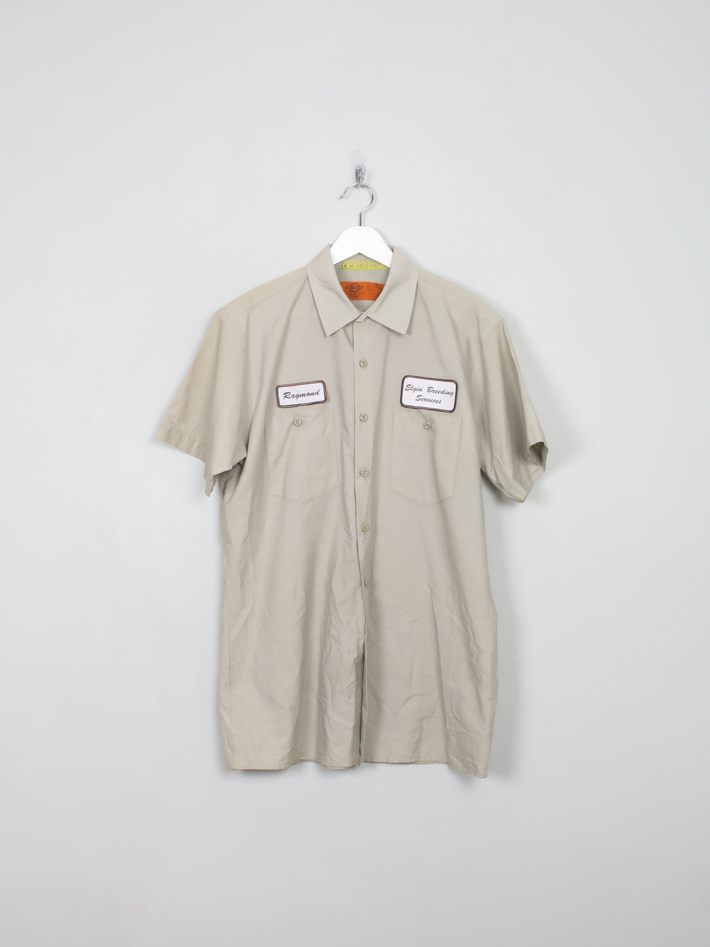 Men's Dickies Cream Work Shirt L