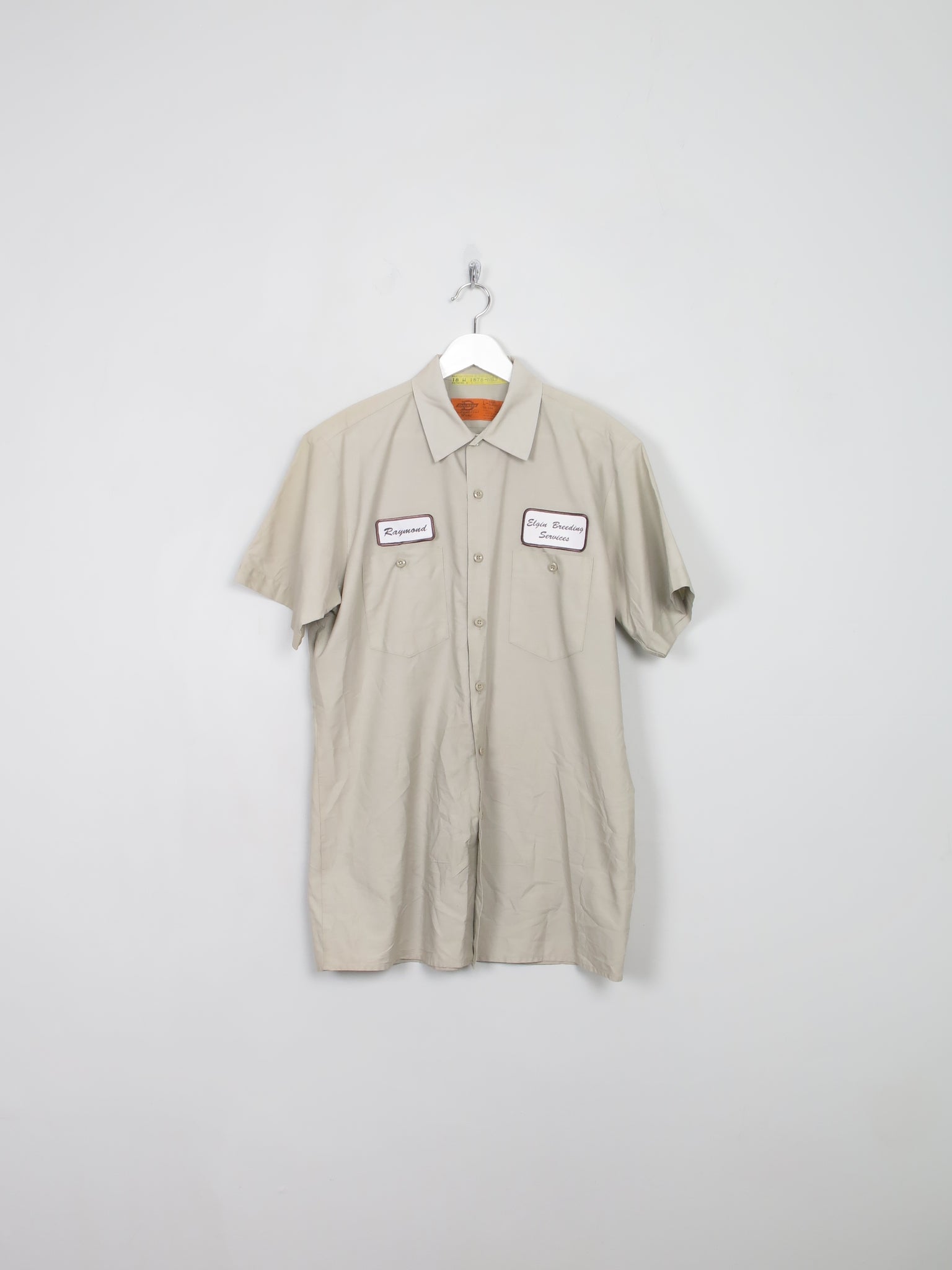 Men's Dickies Cream Work Shirt L - The Harlequin