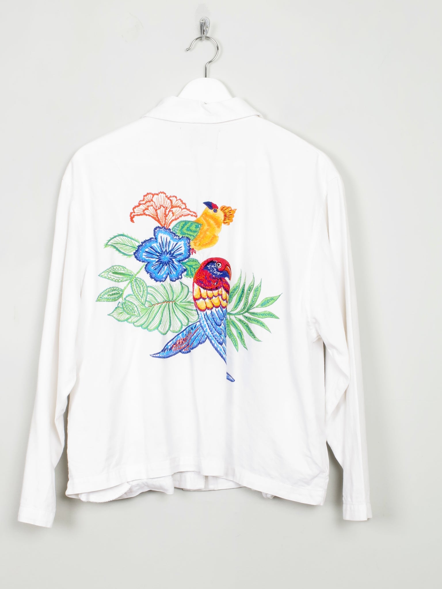 Women's Vintage White Embroidered Jacket M/L - The Harlequin