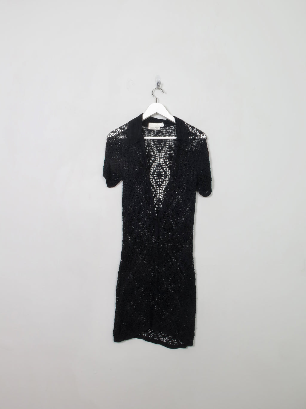 Vintage Black Crochet Dress S/M