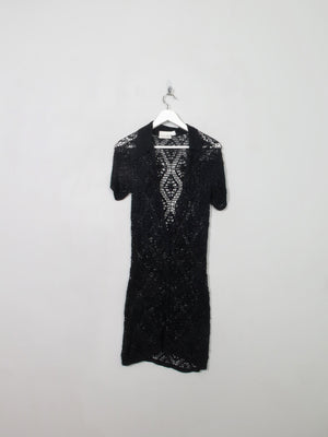 Vintage Black Crochet Dress S/M - The Harlequin