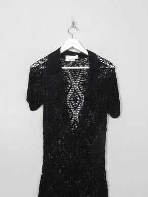 Vintage Black Crochet Dress S/M - The Harlequin