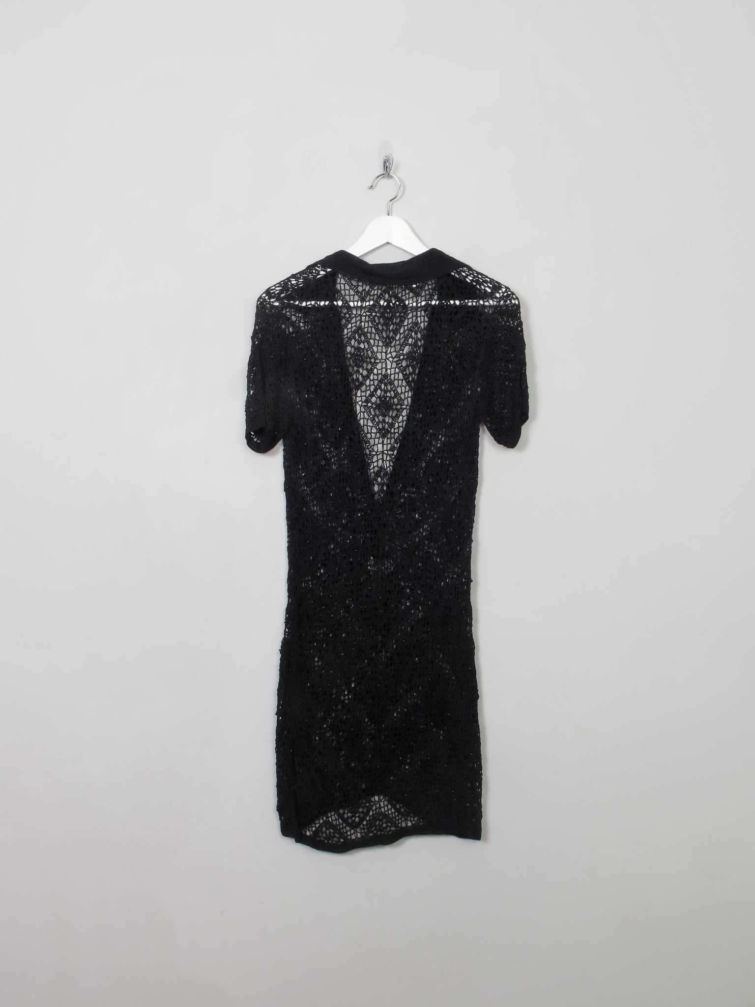Vintage Black Crochet Dress S/M - The Harlequin