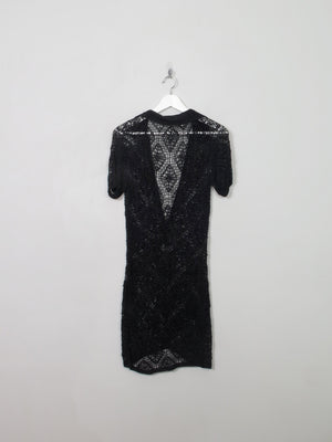 Vintage Black Crochet Dress S/M - The Harlequin