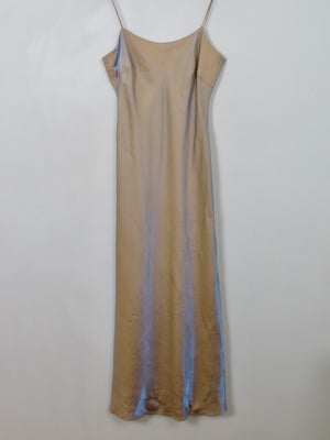 Vintage 90s Shot Two Tone Fabric Long Dress S/M