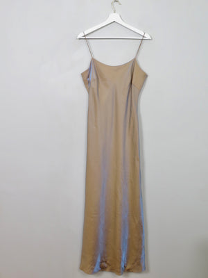 Vintage 90s Shot Two Tone Fabric Long Dress S/M