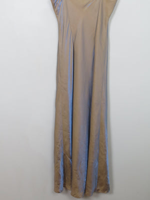 Vintage 90s Shot Two Tone Fabric Long Dress S/M