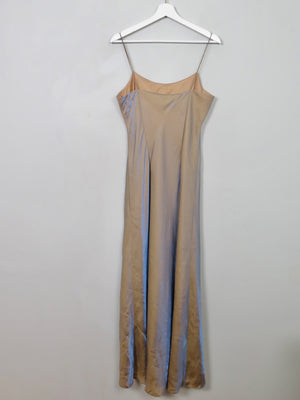 Vintage 90s Shot Two Tone Fabric Long Dress S/M