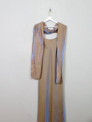 Vintage 90s Shot Two Tone Fabric Long Dress S/M