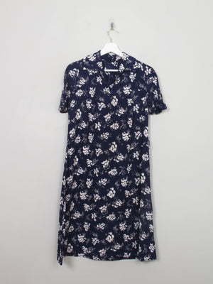 Vintage 1950s Navy & White Tea Dress S
