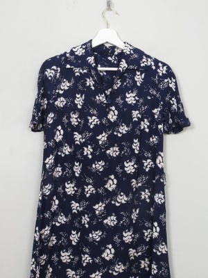 Vintage 1950s Navy & White Tea Dress S
