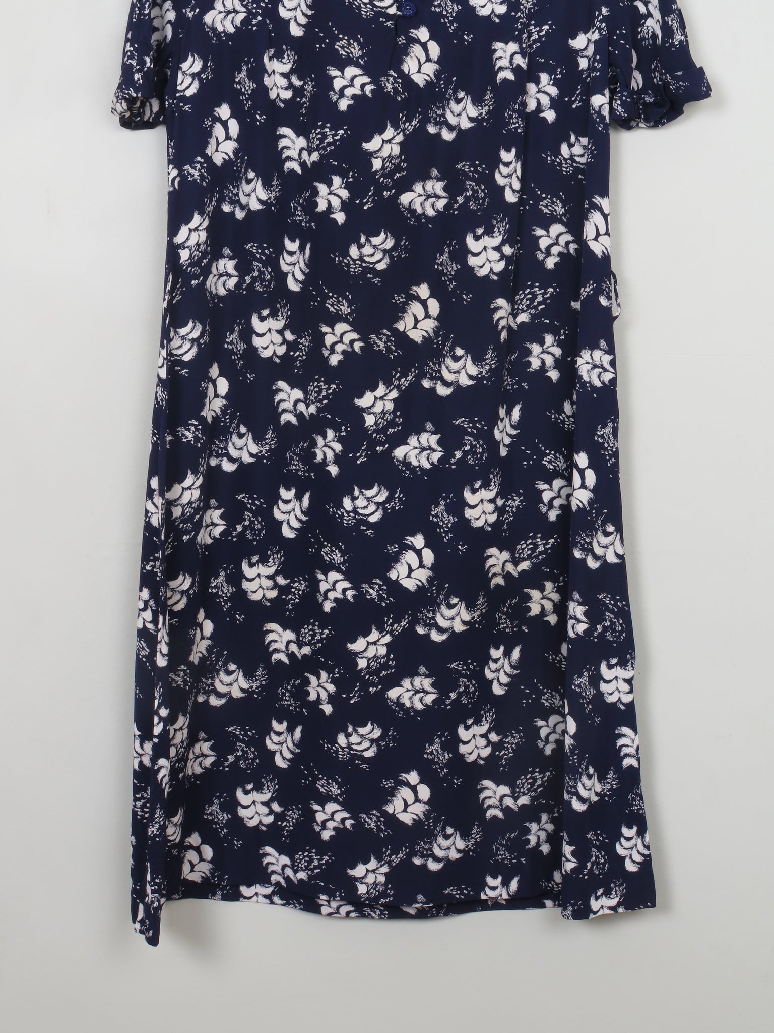Vintage 1950s Navy & White Tea Dress S