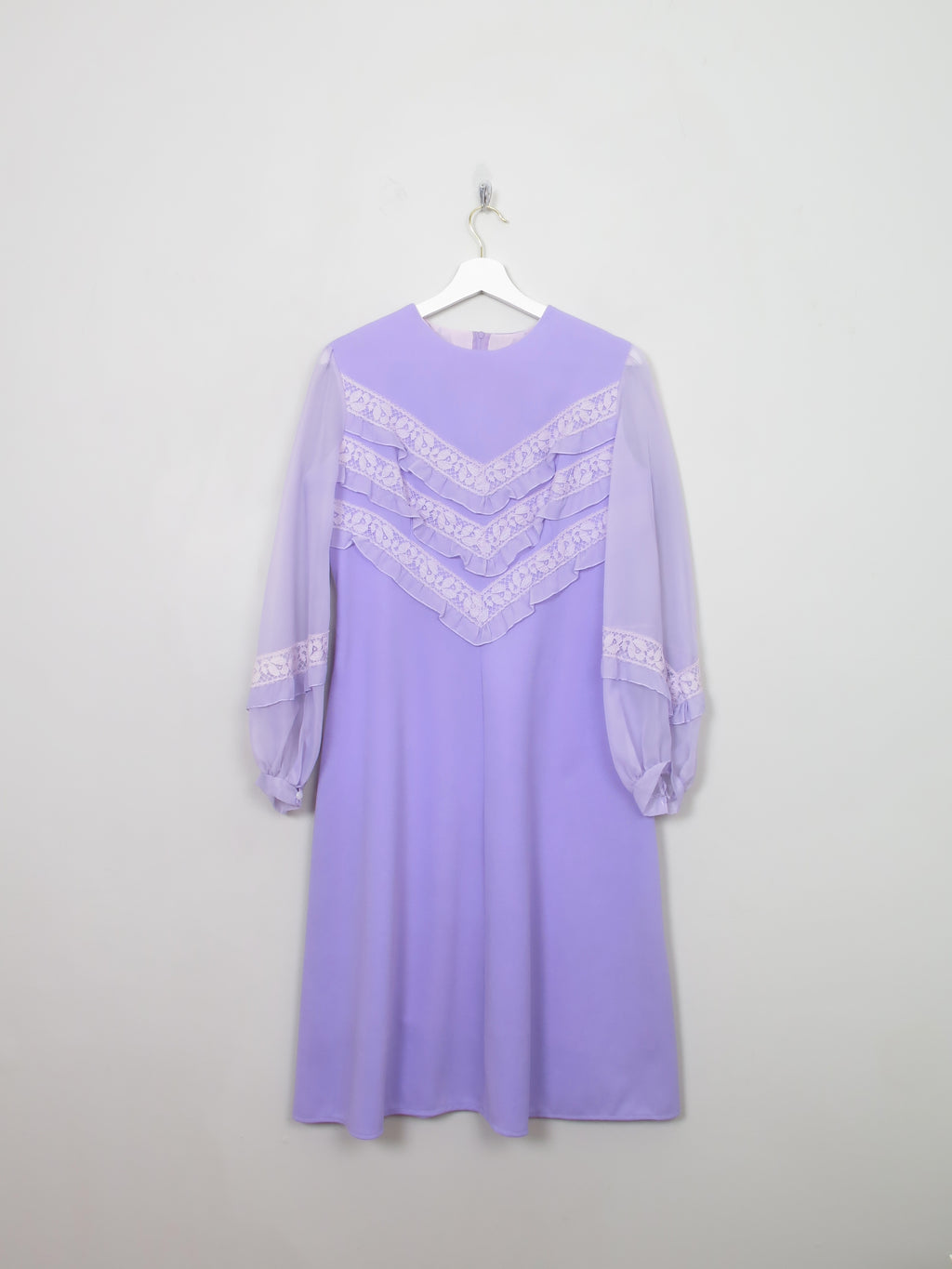 Vintage 1970s Lilac Midi Dress M