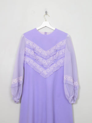 Vintage 1970s Lilac Midi Dress M