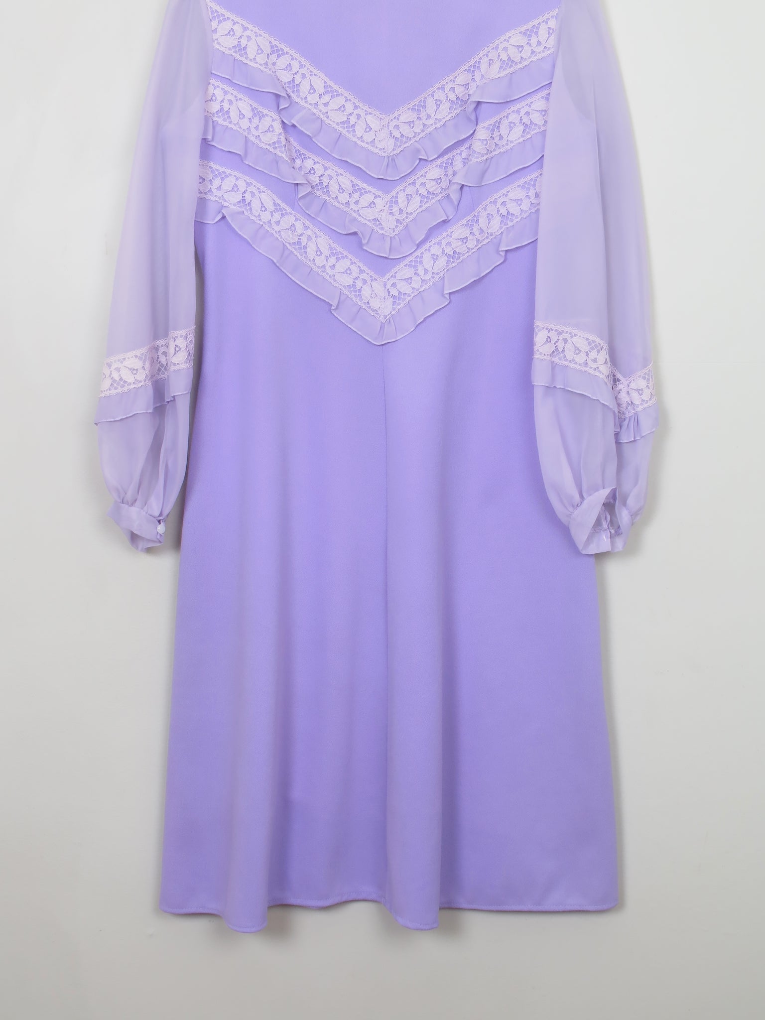 Vintage 1970s Lilac Midi Dress M