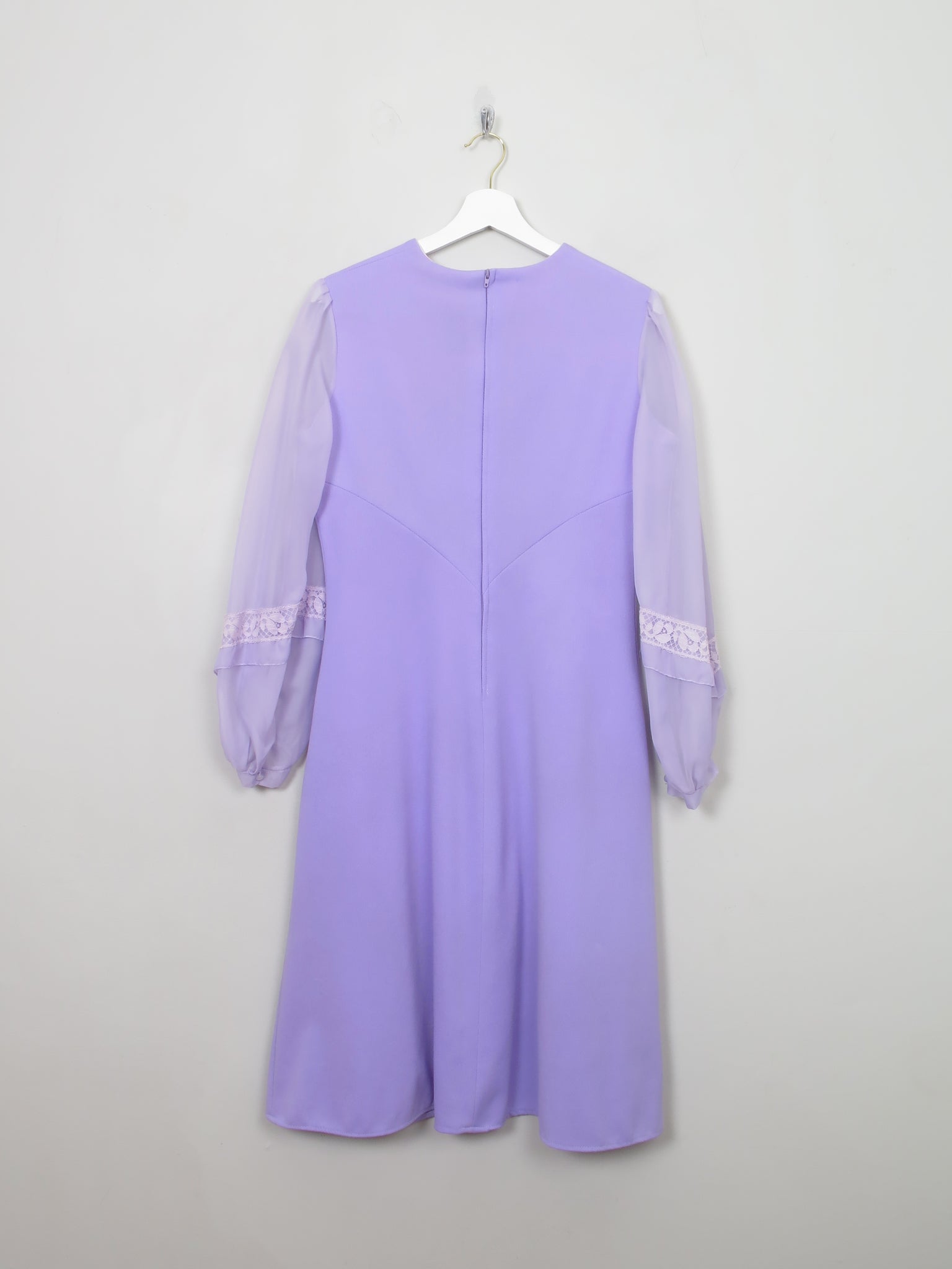 Vintage 1970s Lilac Midi Dress M