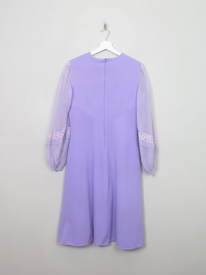 Vintage 1970s Lilac Midi Dress M