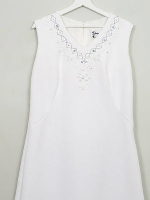Vintage White 1970s Dress L/XL