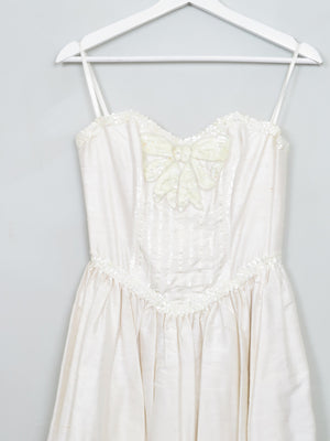 Vintage Ivory Silk Wedding Dress By Lyn Ashworth 70s/80s 6/8