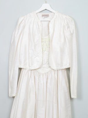 Vintage Ivory Silk Wedding Dress By Lyn Ashworth 70s/80s 6/8