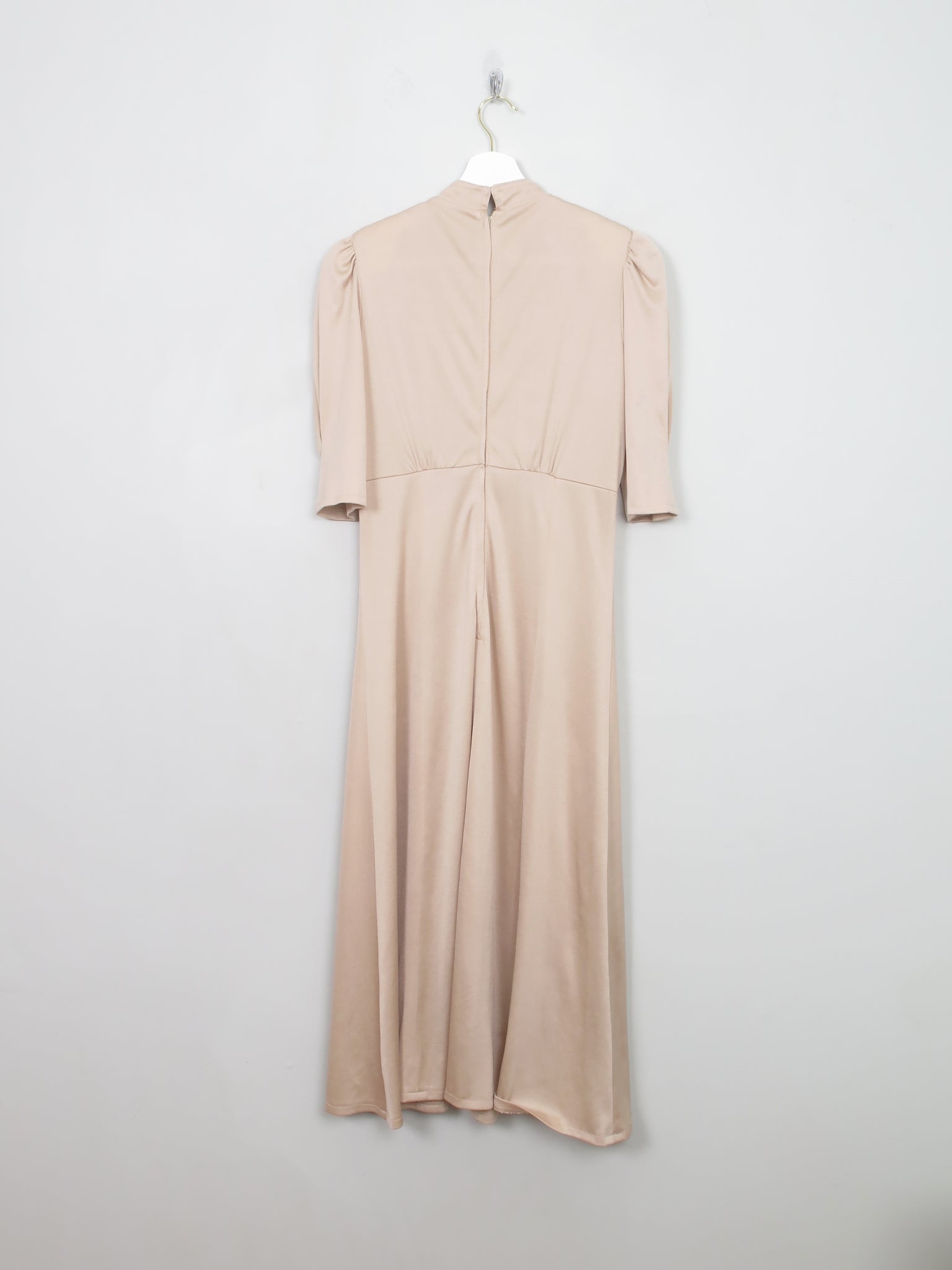 Vintage Coffee Cream 70s 40s Style Dress S/M
