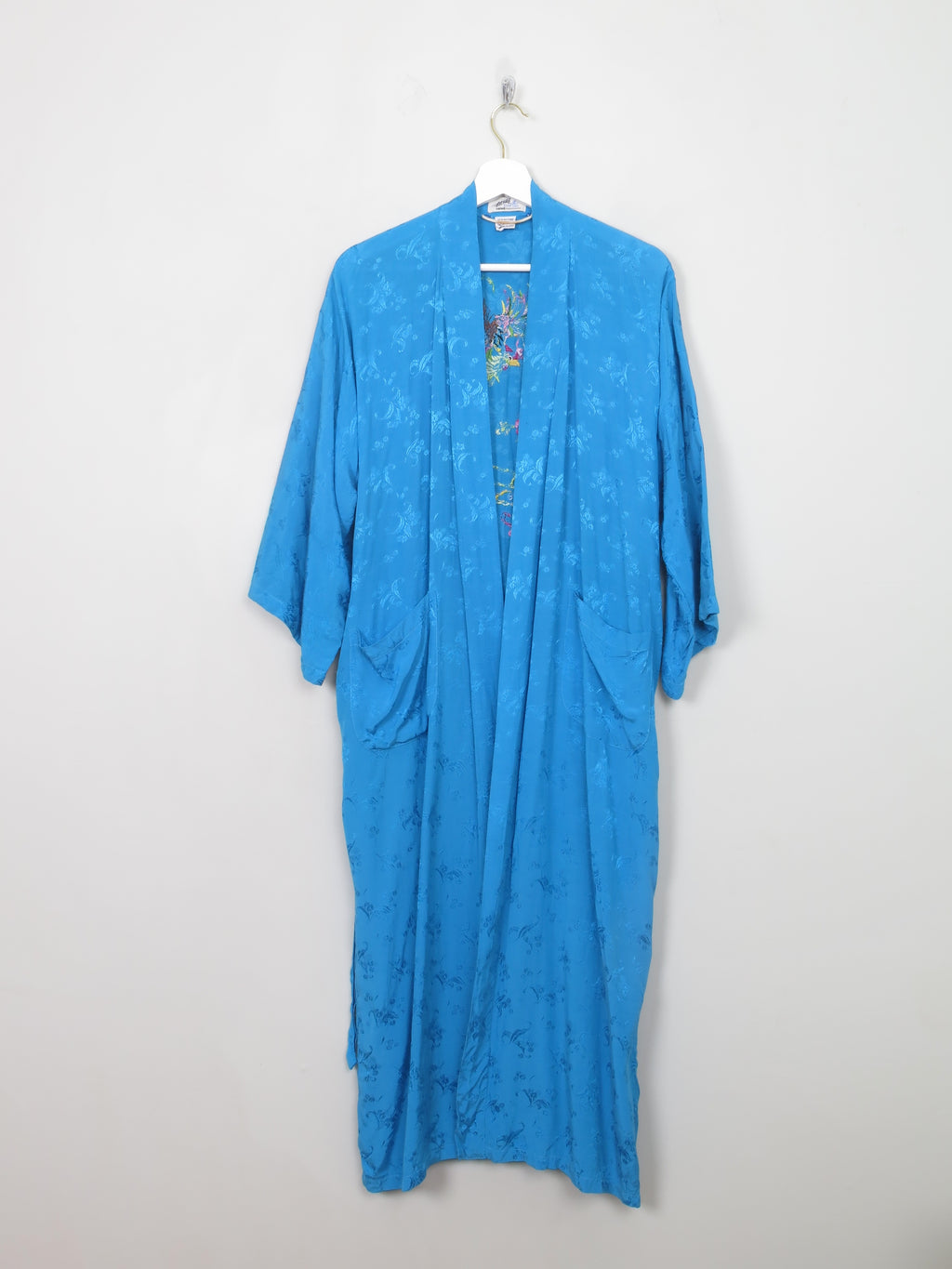 Women's Vintage Turquoise Chinese  Dressing Gown S/M
