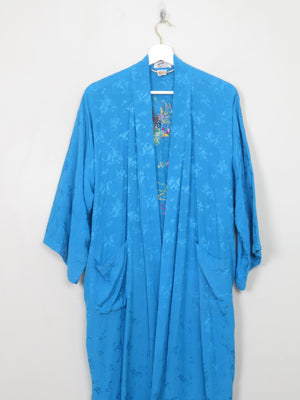 Women's Vintage Turquoise Chinese  Dressing Gown S/M