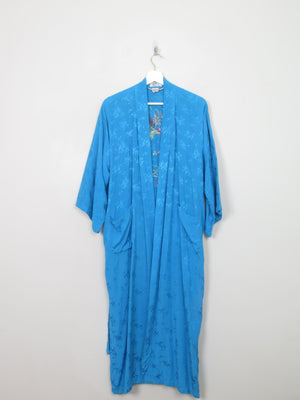 Women's Vintage Turquoise Chinese  Dressing Gown S/M