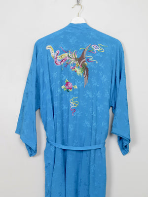 Women's Vintage Turquoise Chinese  Dressing Gown S/M