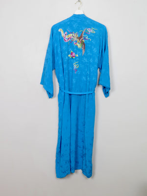 Women's Vintage Turquoise Chinese  Dressing Gown S/M