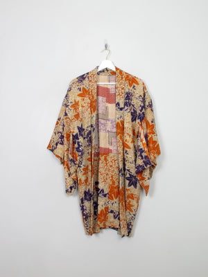 Vintage Printed Short Harori Kimono S/M