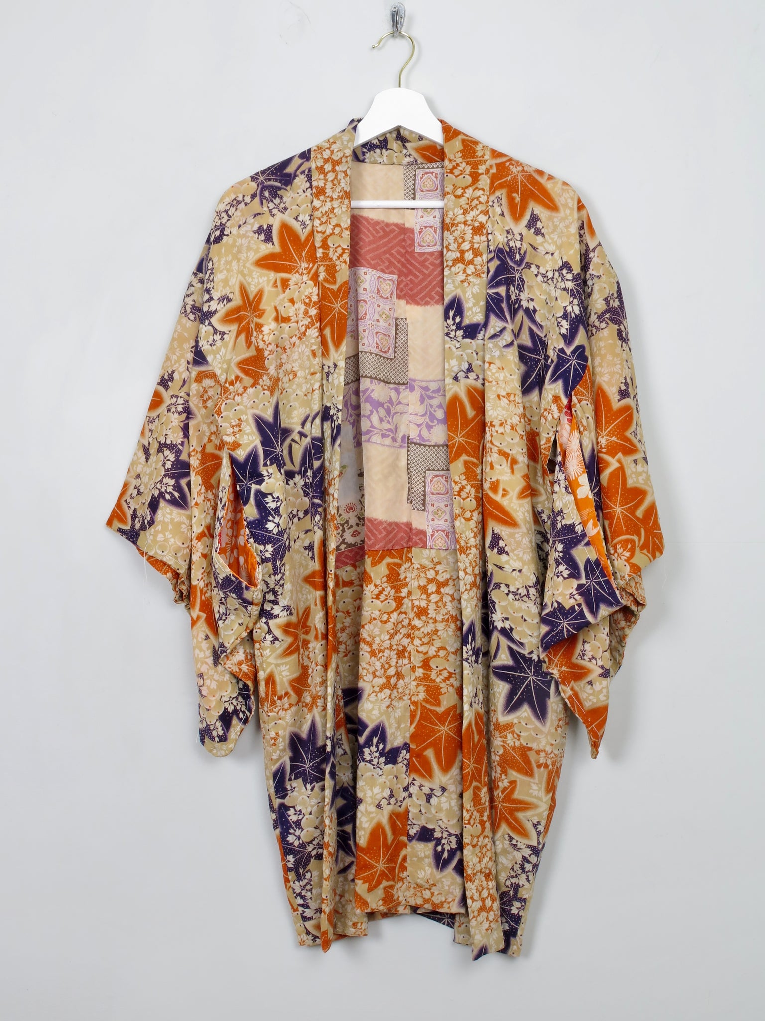 Vintage Printed Short Harori Kimono S/M
